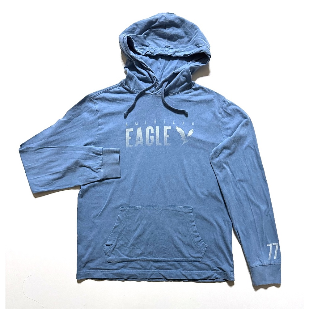 AMERICAN EAGLE  Super Soft  Standard Fit  Hoodie | Light Blue | Men's XS